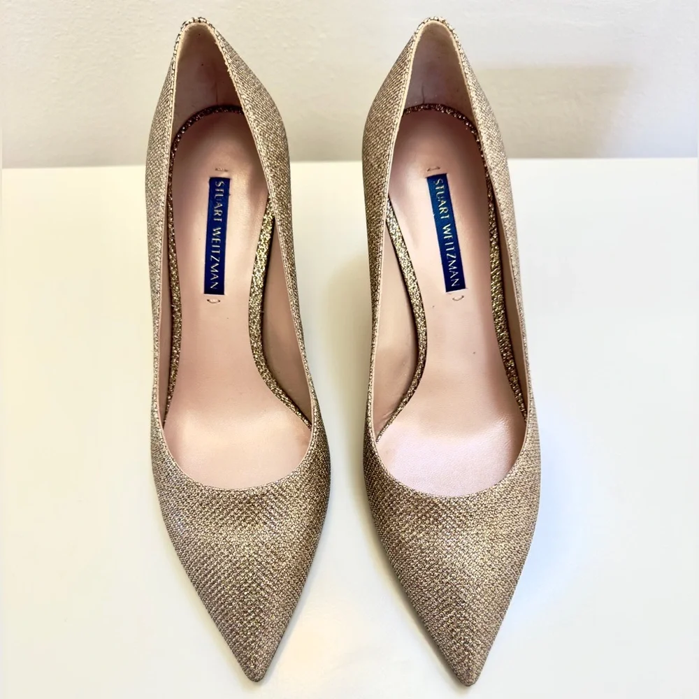 Stuart Weitzman Sparkly Gold Pump Heels - size 8
Never been worn. - Picture 3 of 8